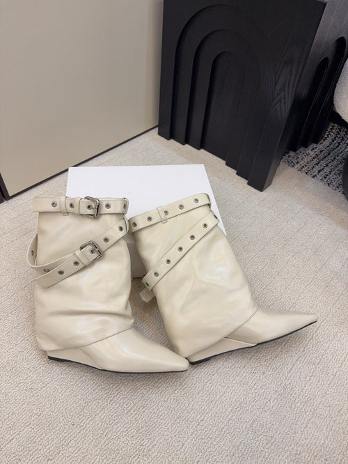 CC 26 Ankle Boot With Buckle Off-white Cowhide 589112