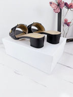 CD 26s Slippers Black Beige Cowhide 681587