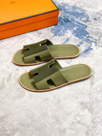 HM Men's Izmir Slide Olive Green Cowhide 231028