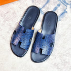 HM Men's Izmir Slide Blue Cowhide 231087