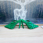 BV 26s Alfie High Mules 90mm Emerald Green Woven Calfskin