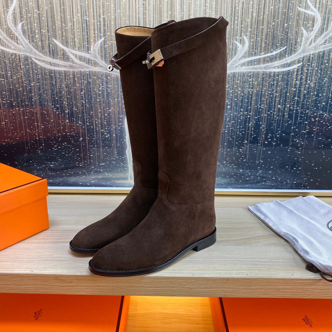 HM Jumping Boot In Chocolate Suede 987474