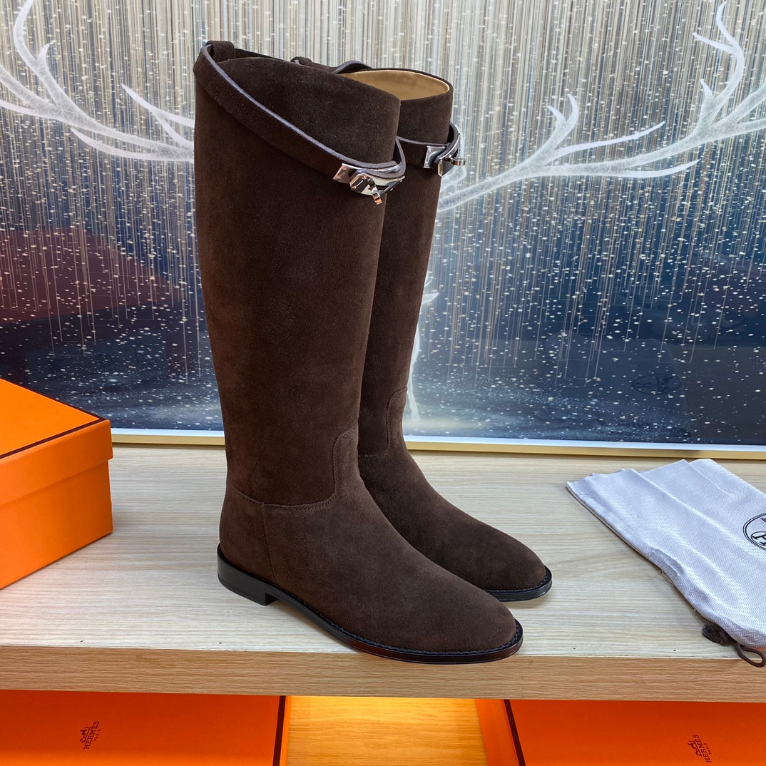 HM Jumping Boot In Chocolate Suede 987474