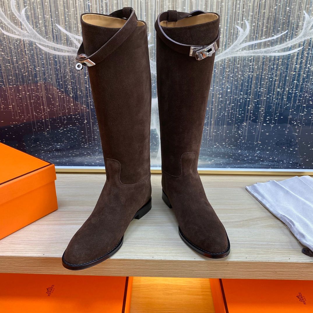 HM Jumping Boot In Chocolate Suede 987474