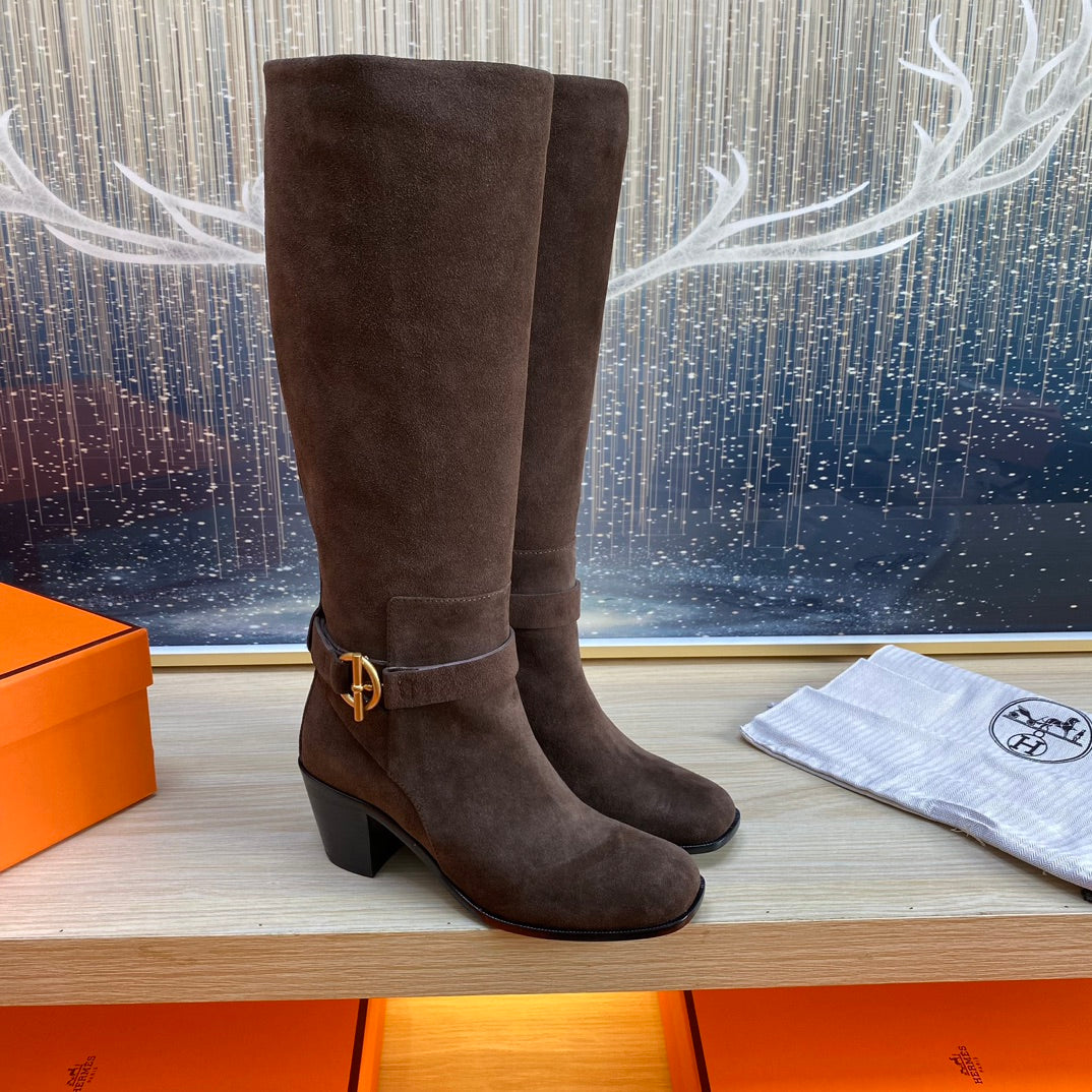 HM Justine Boot In Chocolate Suede 987480