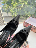 DC 25 Satin Slingbacks Black Cowhide & Sheepskin 962754