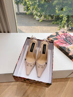 DC 25 Satin Slingbacks Beige Cowhide & Sheepskin 962756