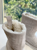 Fendi Apres Chic with FF chamois Boots Light Taupe Suede 475233
