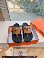 HM Joyce Sandals Black Brown Lambskin 292599