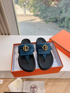 HM Joyce Sandals Black Blue Suede Lambskin 292600