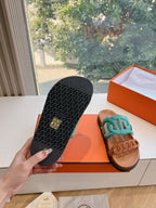 HM 25 Extra Sandal Blue Gold Calfskin
