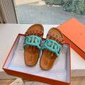HM 25 Extra Sandal Blue Gold Calfskin