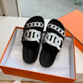 HM 25 Extra Sandal Black Silver Metalic Calfskin