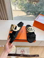 HM 25 Extra Sandal Gold Black Calfskin 292562