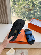 CHYPRE SANDAL IN COBALT BLUE GRAINED CALFSKIN