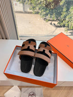 CHYPRE SANDAL IN BRONZE BROWN SUEDE AND CALFSKIN