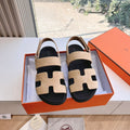HM 25 Genius Sandal Beige Suede Black Calfskin
