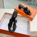 OASIS SANDAL IN BLACK MIX WHITE CALFSKIN