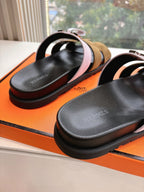 HM 25 Chypre Sandal Pink Vert Toundra Suede Calfskin Silver H
