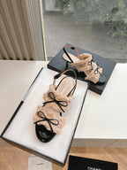 CC Sandals with bow tie Nude 4,5cm Lambskin 202872