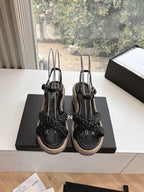 CC Mules Sandals Black 6cm Lambskin 202879