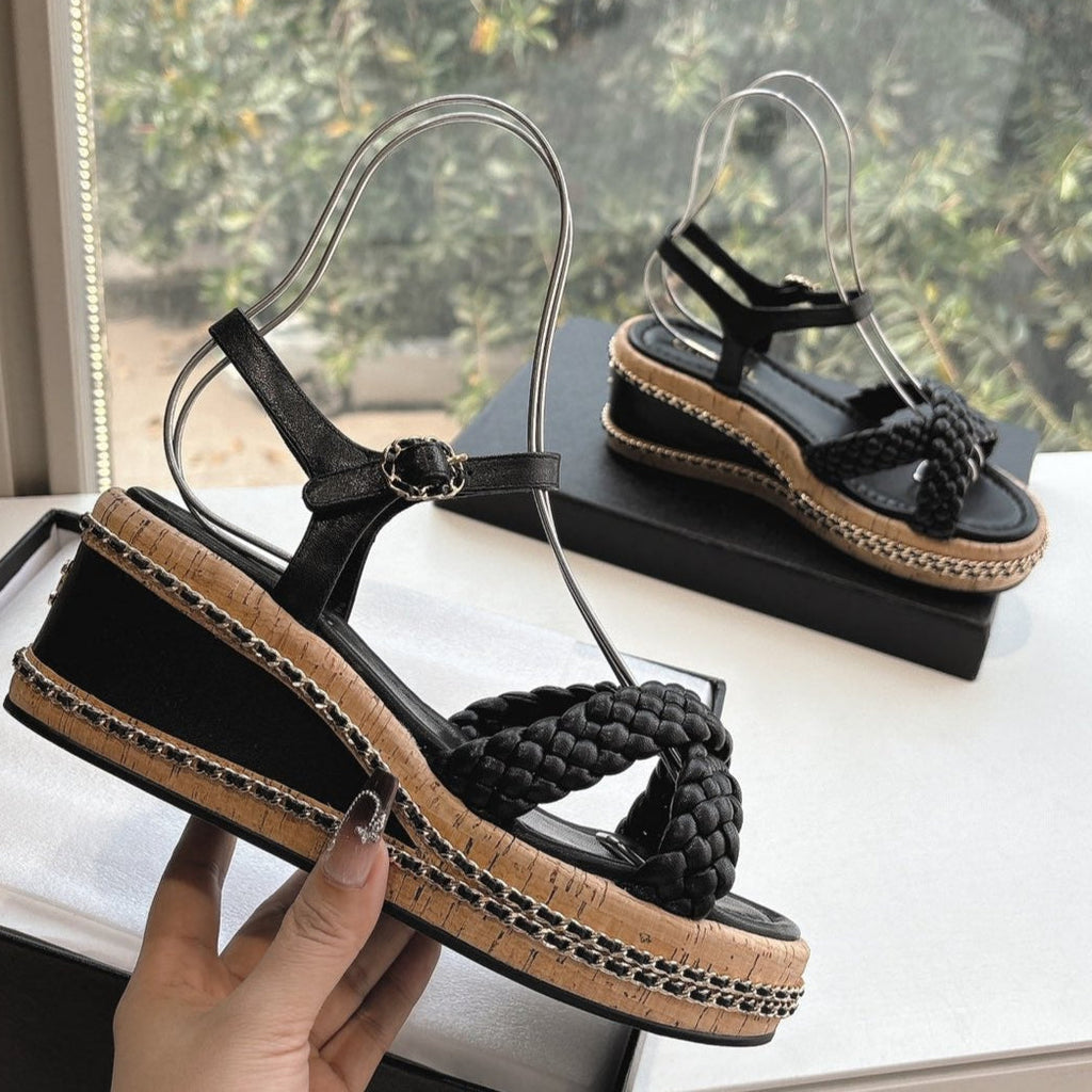 CC Mules Sandals Black 6cm Lambskin 202879