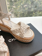 CC Mules Sandals Cream 6cm Lambskin 202886