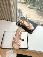 CC Mules Sandals Pink Nude 6cm Lambskin 202887