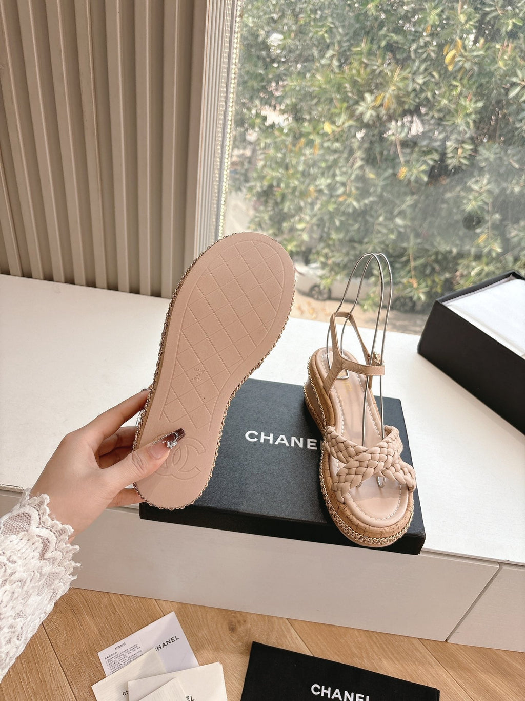 CC Mules Sandals Pink Nude 6cm Lambskin 202887