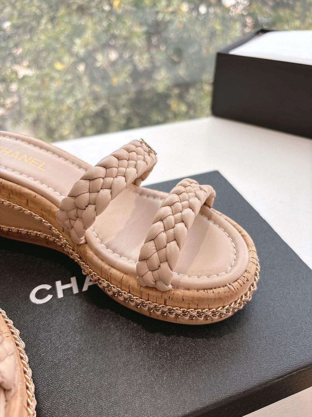 CC Sandals Pink   braided 6cm lambskin 202890