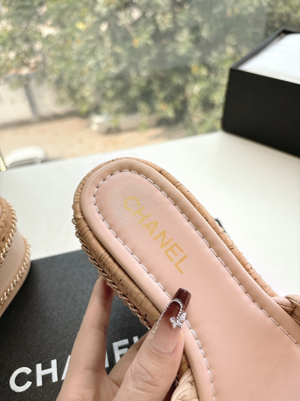 CC Sandals Pink   braided 6cm lambskin 202890