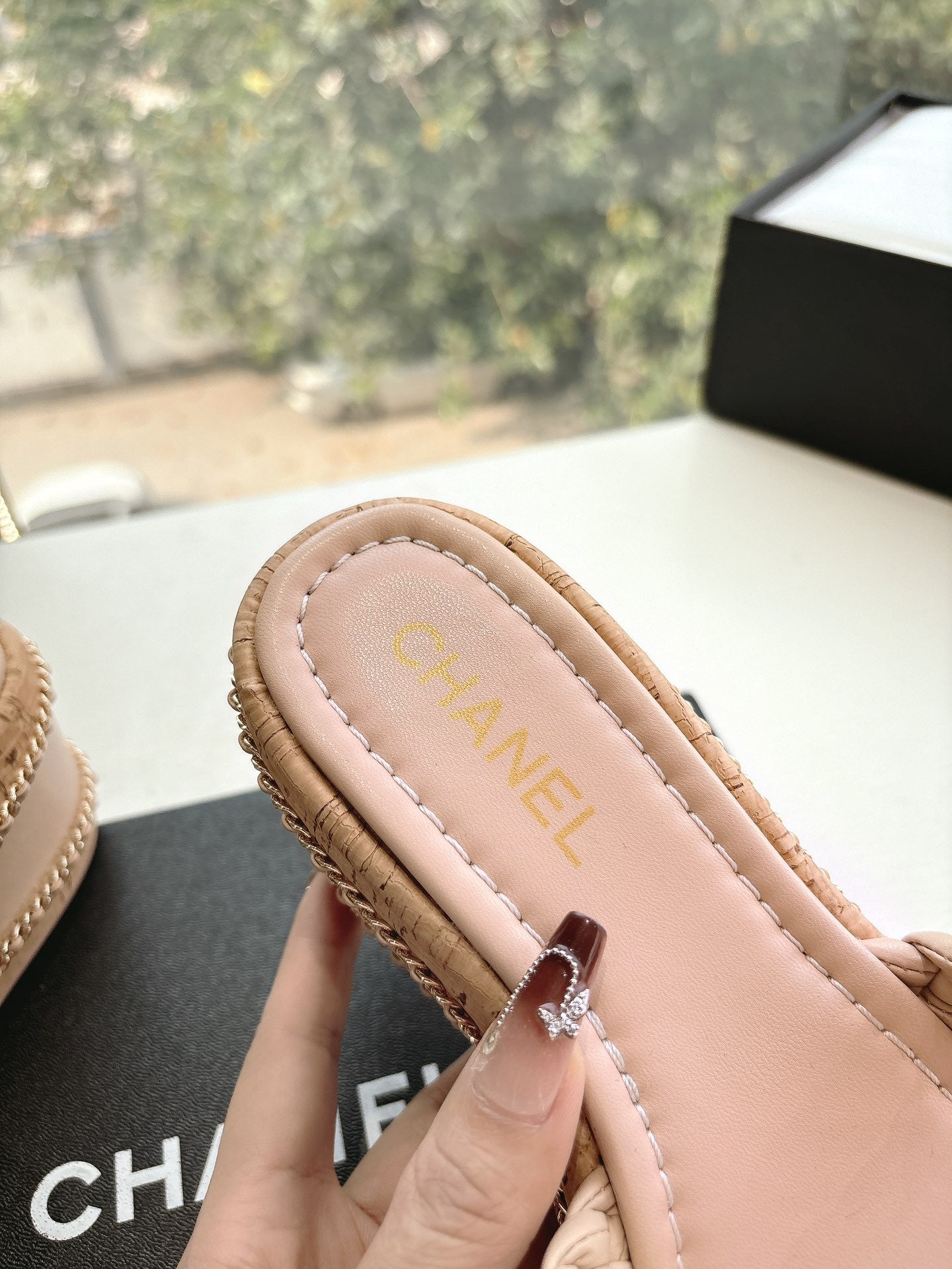 CC Sandals Pink   braided 6cm lambskin 202890