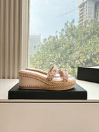 CC Sandals Pink   braided 6cm lambskin 202890