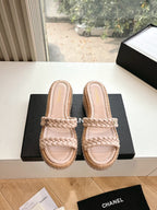 CC Sandals Pink   braided 6cm lambskin 202890