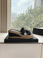 CC Sandals Black   braided 6cm lambskin 202892