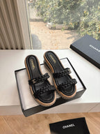 CC Sandals Black   braided 6cm lambskin 202892