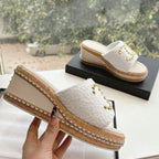 CC Sandals White 6cm Lambskin 202897