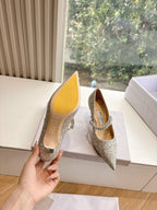 Jimmy Bing Pumps 65 with Crystals Sand Glitter Finish Fabric 547678