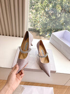 Jimmy Bing Pumps 65 with Crystals Muted Pink Glitter Fabric 547680