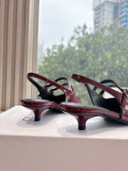 CELINE Slingback Red Patent Leather 285947