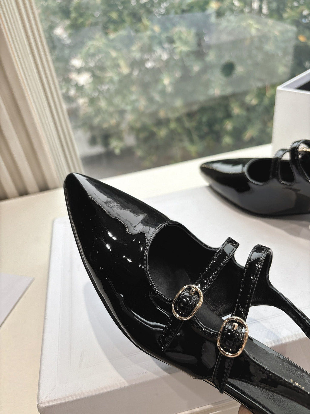 CELINE Slingback Black Patent Leather 285949