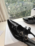 CELINE Slingback Black Patent Leather 285949