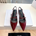 CELINE Slingback Red Patent Leather 285950