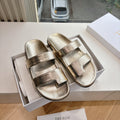 Hugh Sandal in Gold Metallic Cowhide 286182