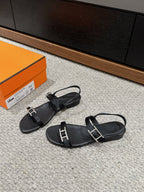 BUCKLE SANDAL BLACK CALFSKIN