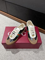 GG & ADIDAS SNEAKER BLACK AND BROWN CALFSKIN