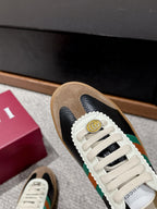 GG & ADIDAS SNEAKER BLACK AND BROWN CALFSKIN