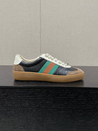 GG & ADIDAS SNEAKER BLACK AND BROWN CALFSKIN