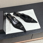 SL CHERISH BUCKLE SLINGBACK 45 BLACK MESH