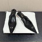 SL CHERISH BUCKLE SLINGBACK 45 BLACK MESH
